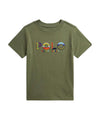 T-shirt Bambino Verde con scollatura girocollo e logo frontale