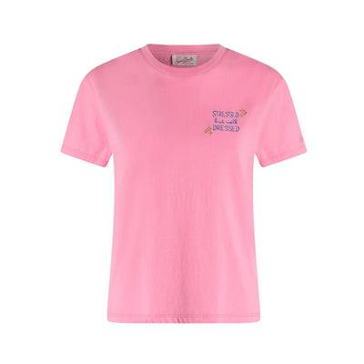 T-shirt Donna "Stressed but well Dressed" a girocollo