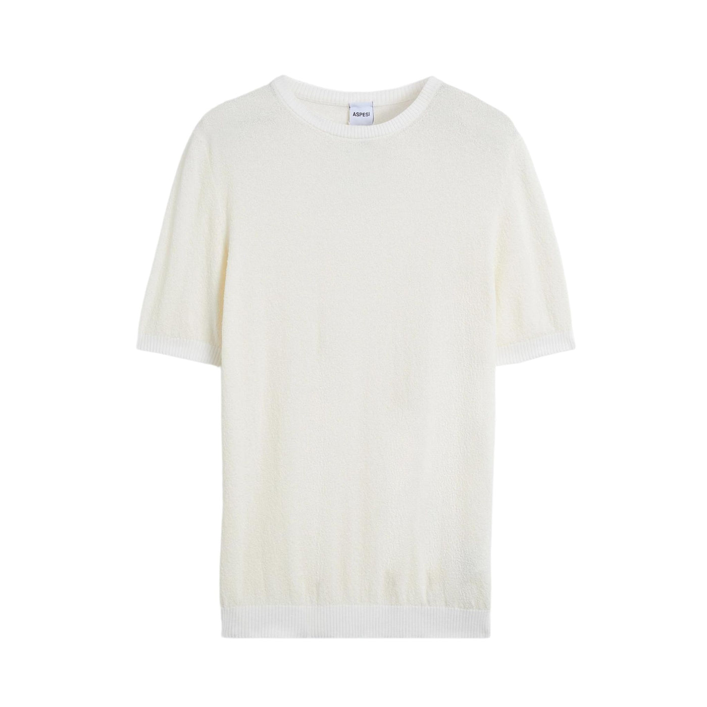 T-shirt Uomo in maglia di cotone con bordi a costine