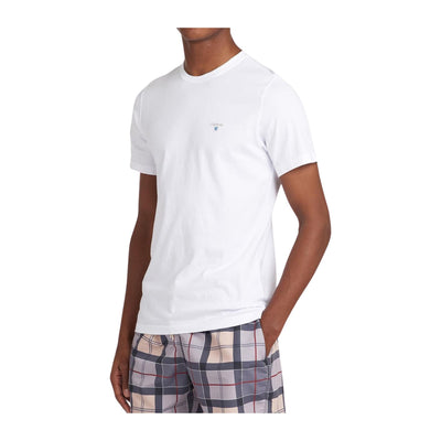 T-shirt Uomo Bianca in cotone con logo ricamato sul petto 