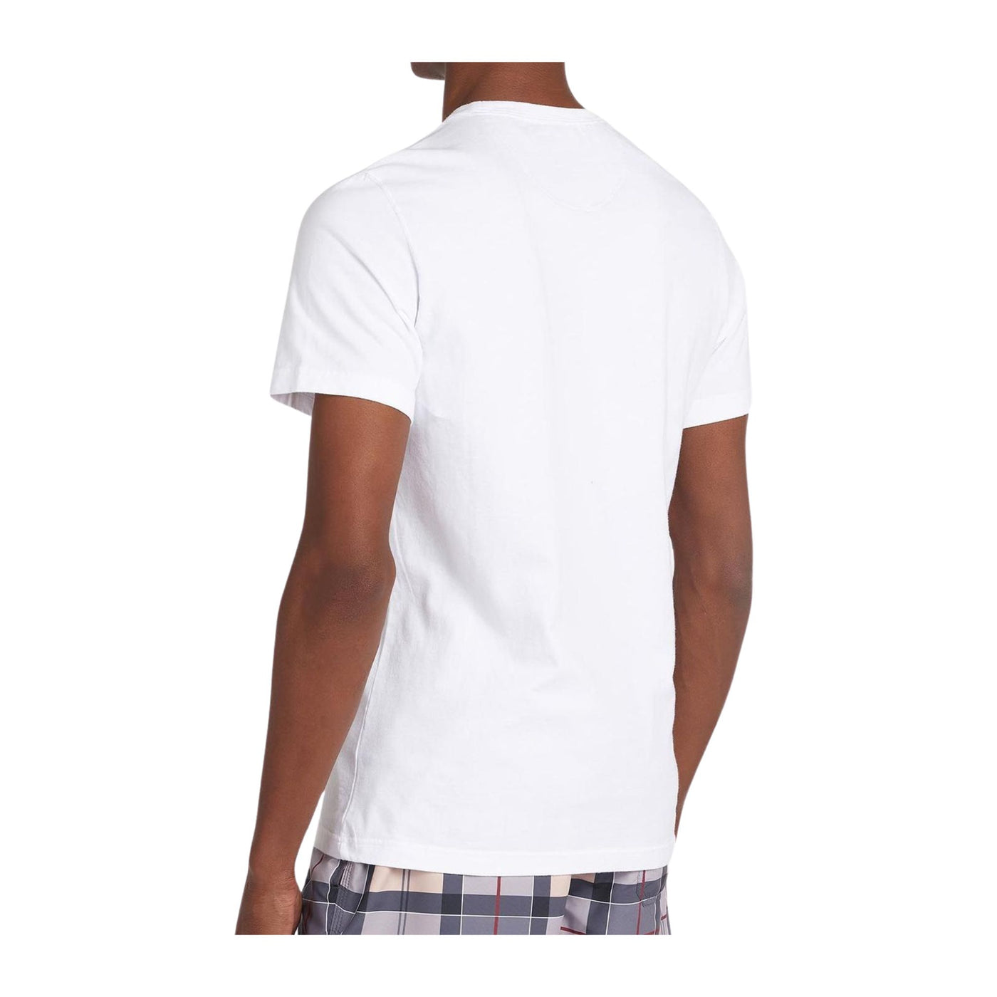 T-shirt Uomo Bianca in cotone con logo ricamato sul petto 