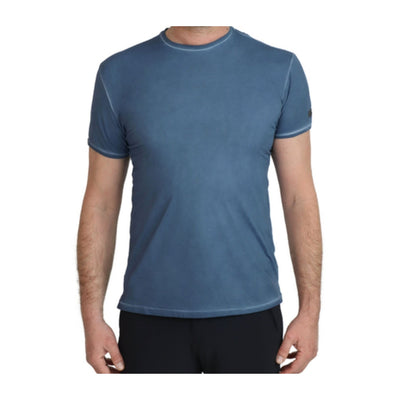 Men's crew-neck t-shirt with patch on the sleeve