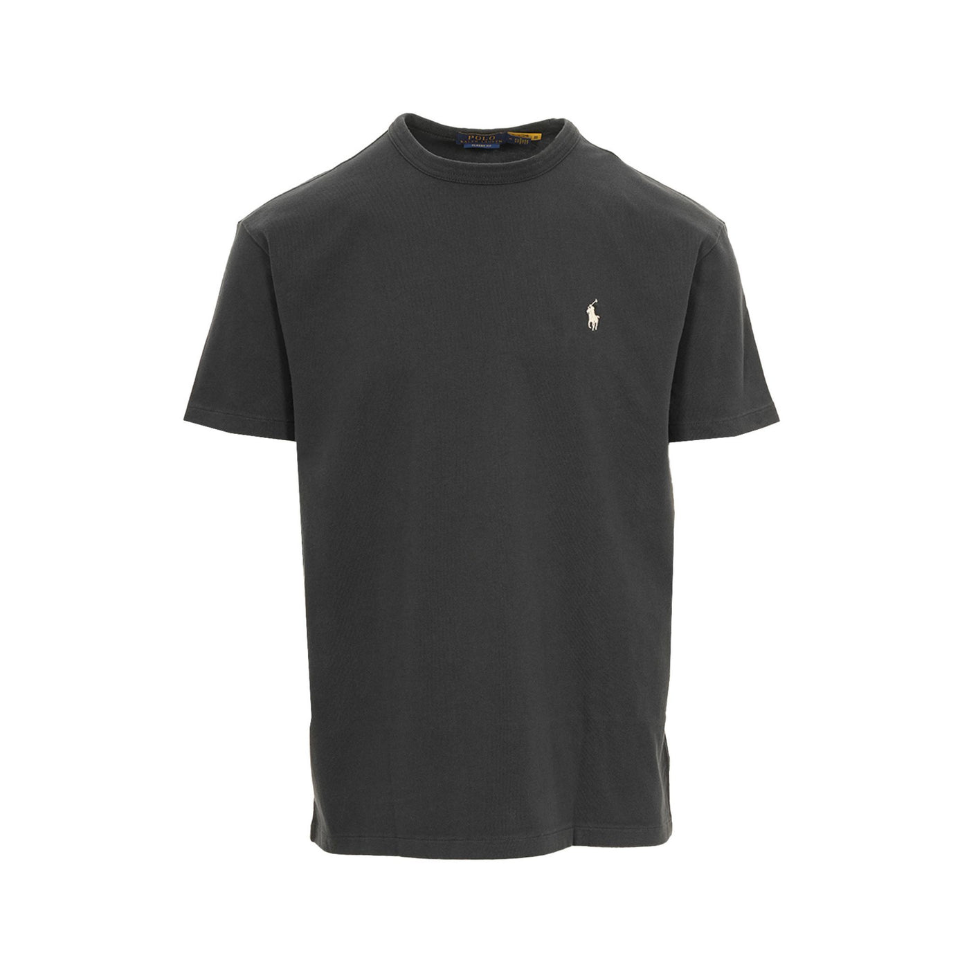 T-shirt Uomo Nera con iconico logo ricamato a contrasto