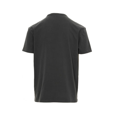 T-shirt Uomo Nera con iconico logo ricamato a contrasto