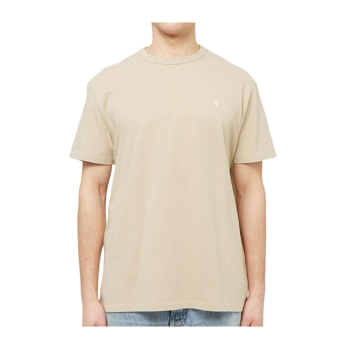 T-shirt Uomo Beige realizzata in puro cotone a maniche corte