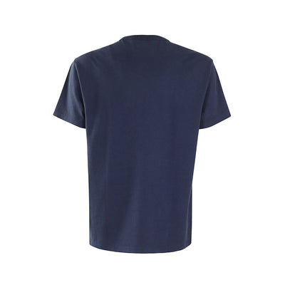 T-shirt Uomo Blu tinta unita con scollatura girocollo e maniche corte 