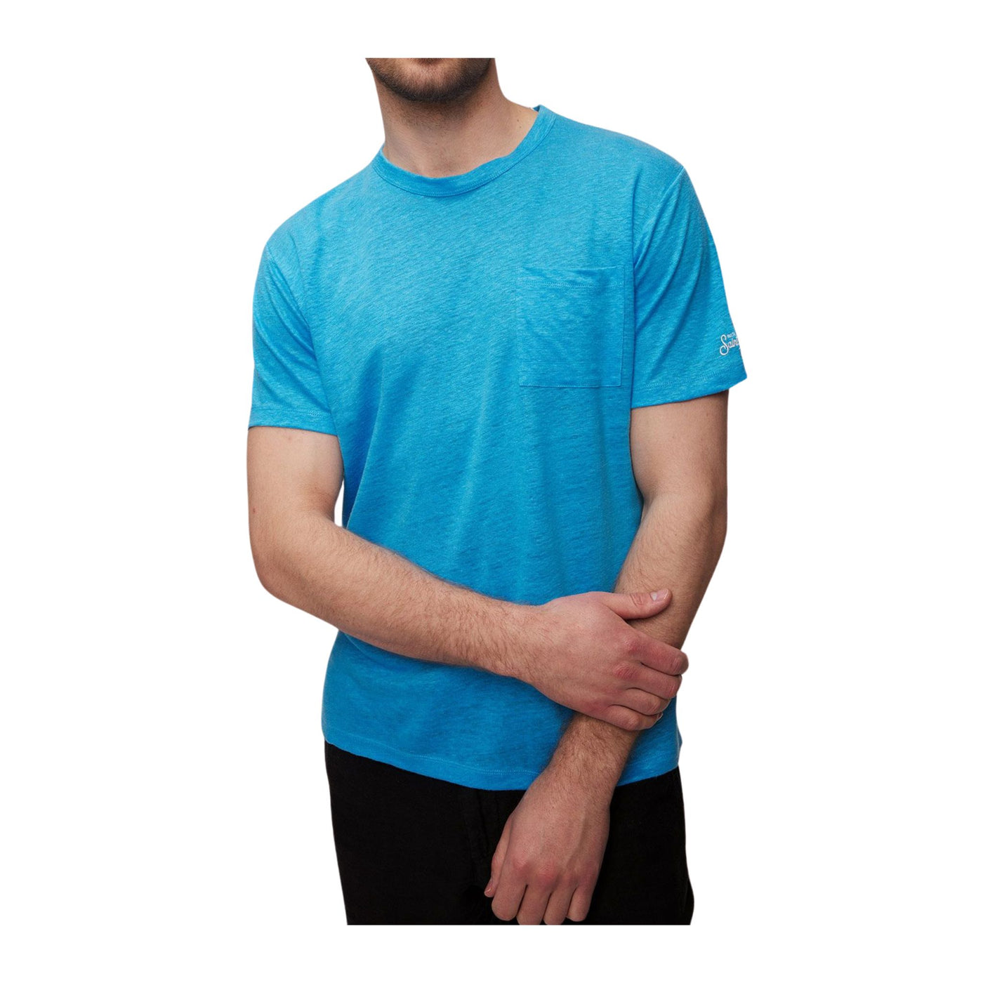 T-shirt Uomo in morbido tessuto a tinta unita con scollatura girocollo
