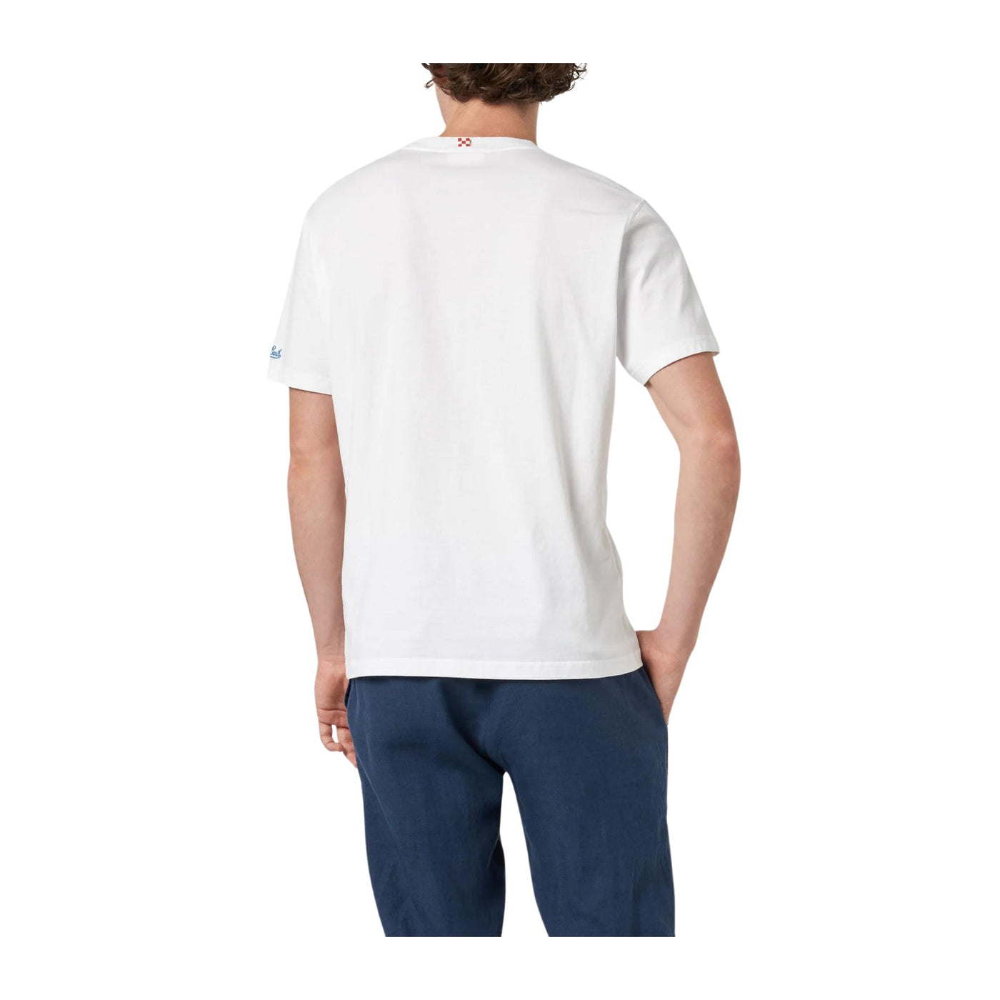 T-shirt Uomo Bianca con mini stampa sul petto e maniche corte