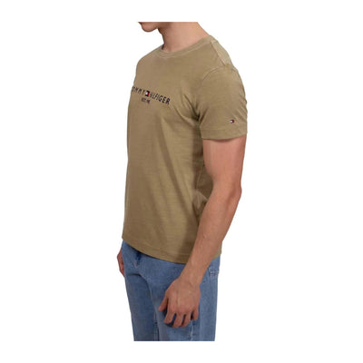 T-shirt Uomo in cotone a girocollo con logo ricamato sulla manica