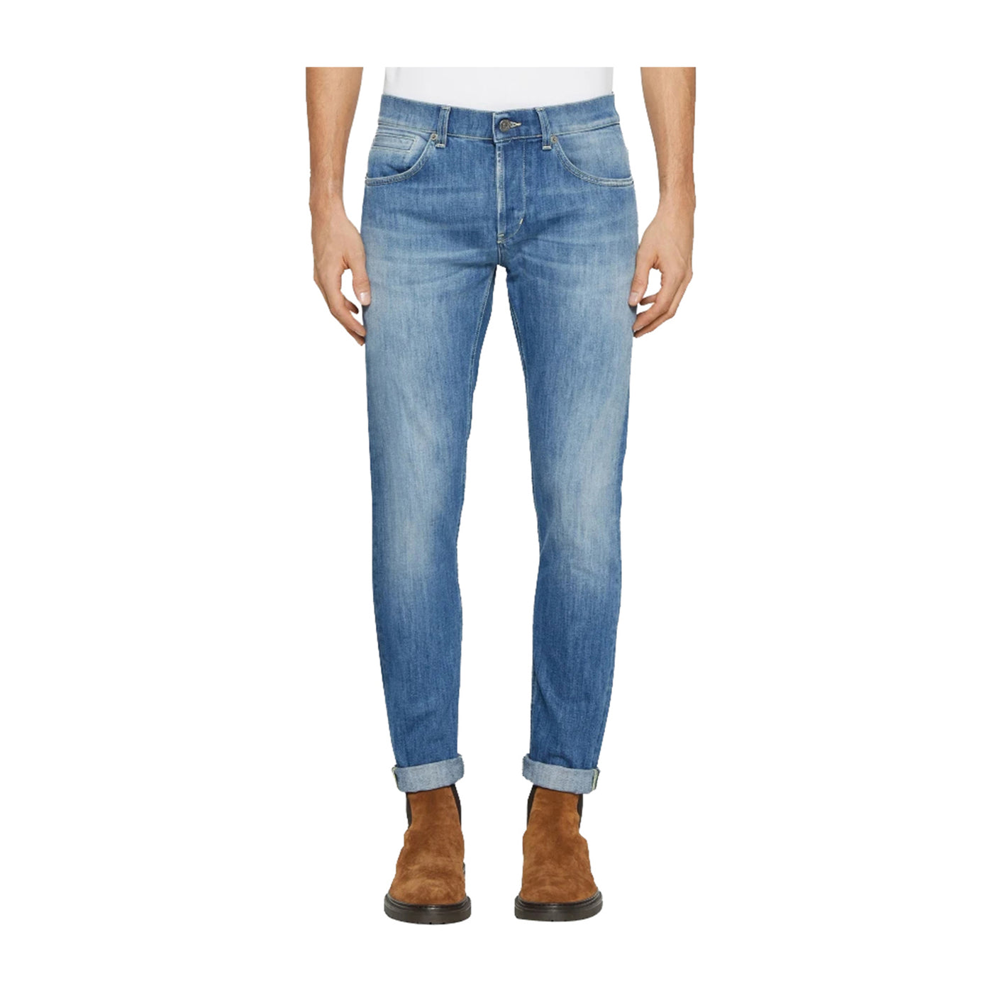 Jeans Uomo George skinny in denim stretch modello frontale