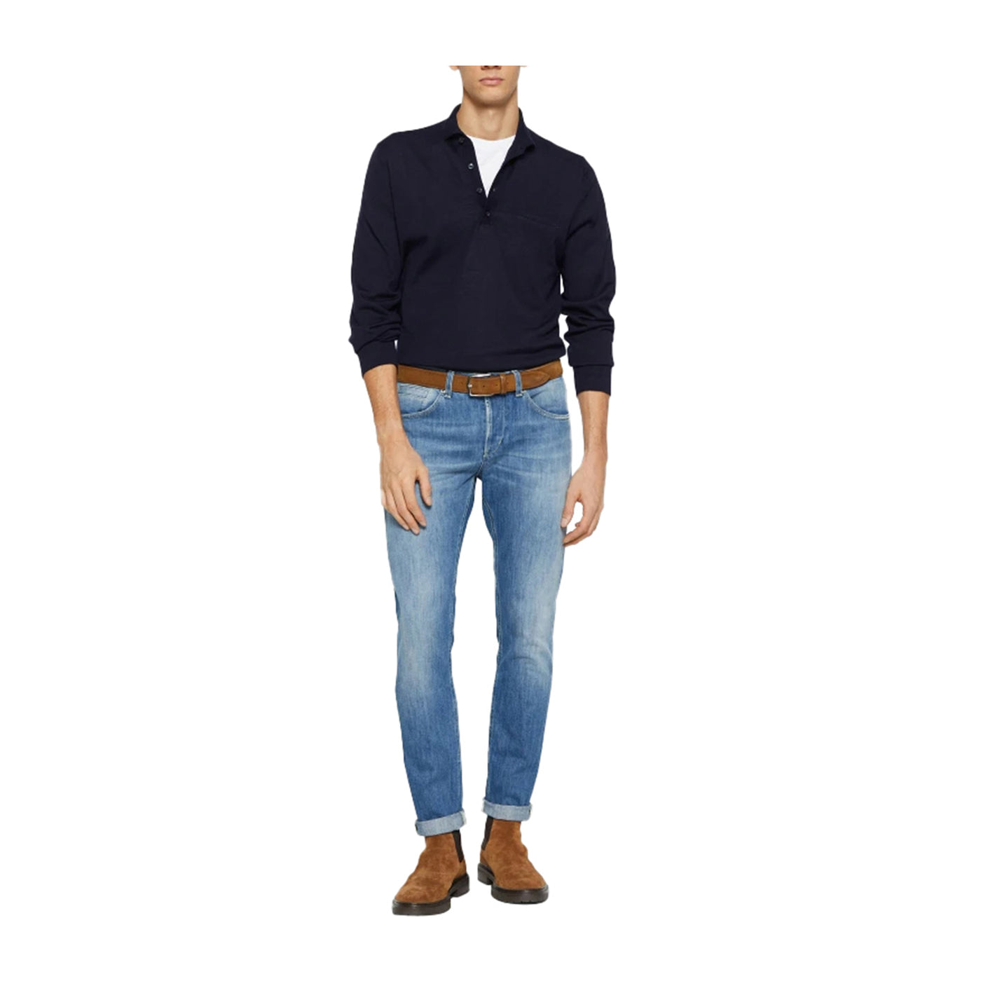 Jeans Uomo George skinny in denim stretch modello intero frontale