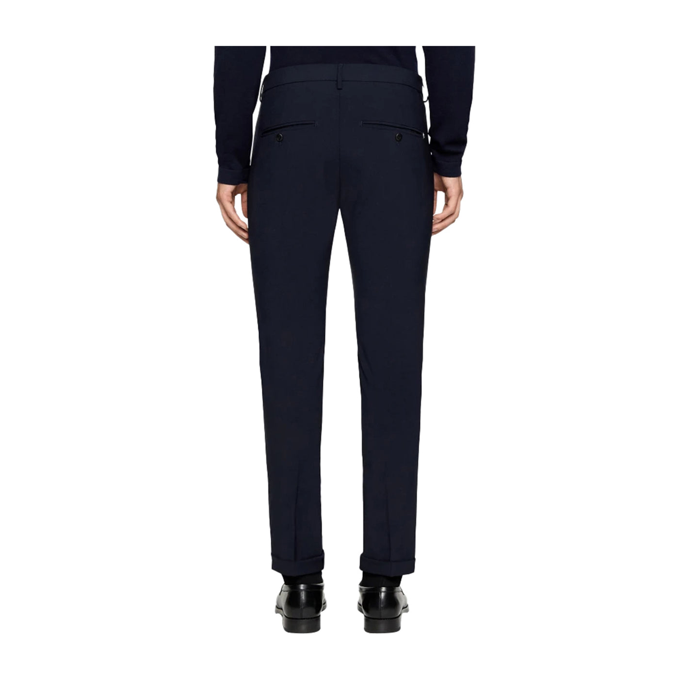 Pantaloni Uomo Gaubert in tela di lana Navy modello retro