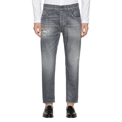 Jeans Dian carrot da Uomo in denim grigio modello frontale