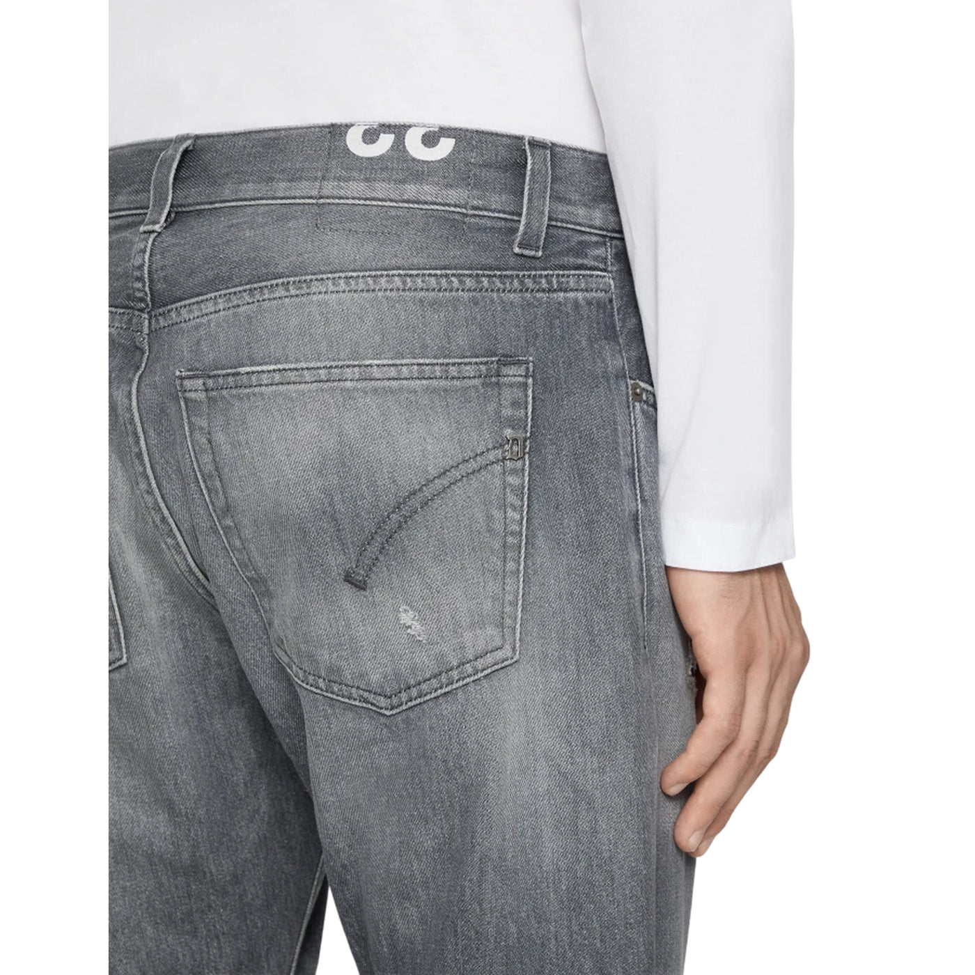 Jeans Dian carrot da Uomo in denim grigio dettaglio retro 