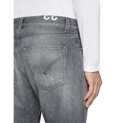 Jeans Dian carrot da Uomo in denim grigio dettaglio retro 