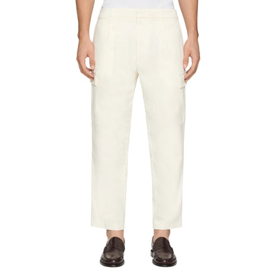 Pantaloni Uomo modello Luka slim crema modello frontale
