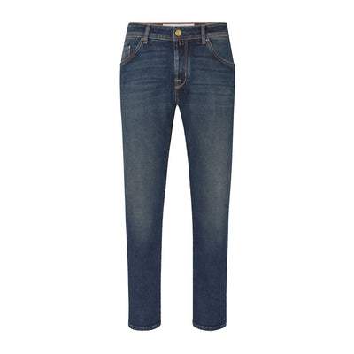 Jeans Uomo in denim misto cotone con diversi bottoni