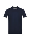 T-shirt blu scuro da uomo 100% cotone 