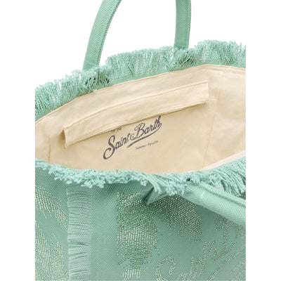 Borsa a mano da donna con strass Verde acqua interno