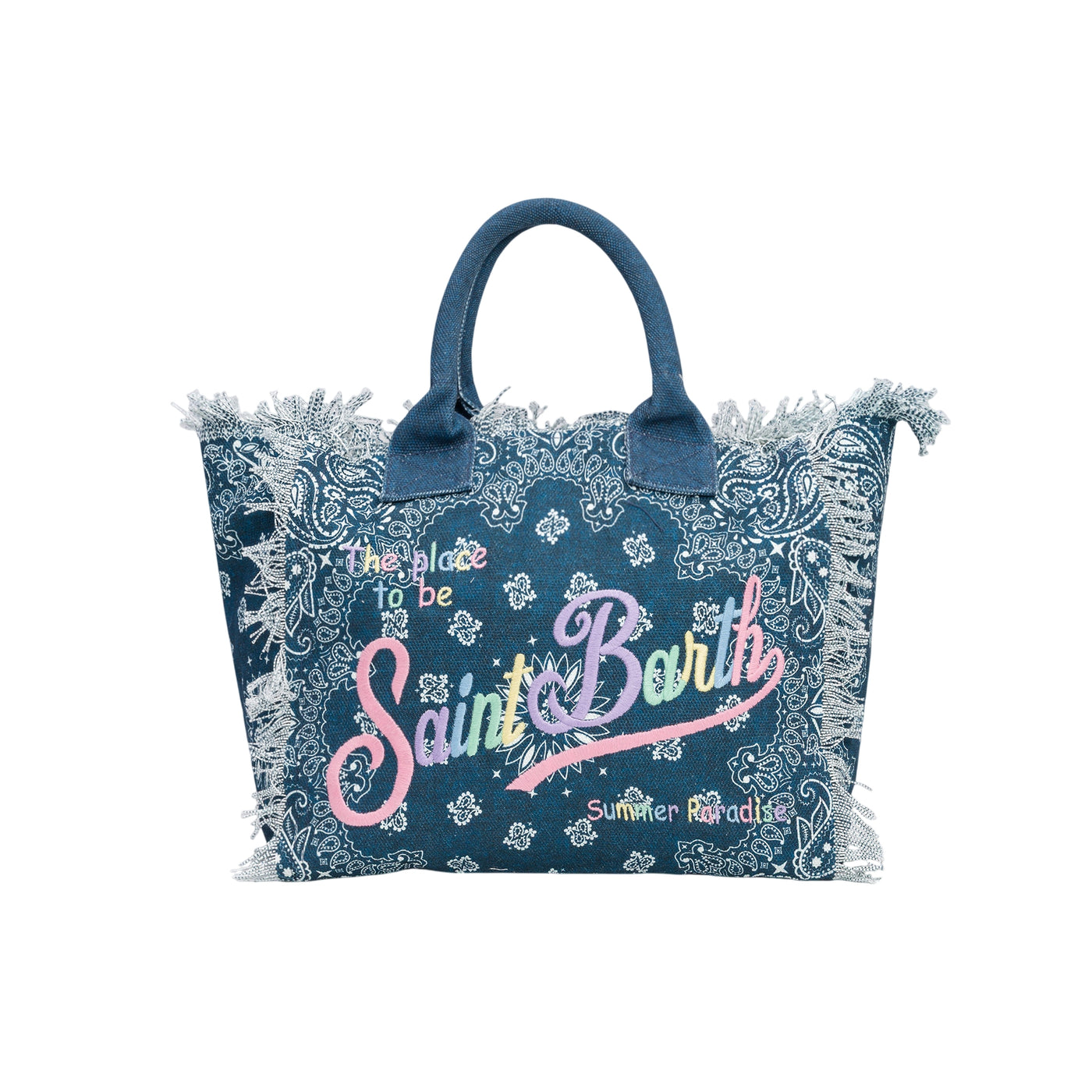 Borsa a mano Vanity stampa bandana Denim blu
