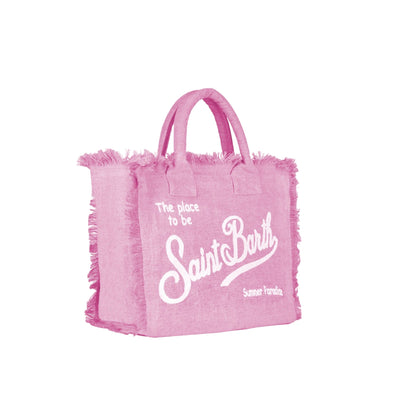 Borsa tote Donna Vanity in lino Rosa