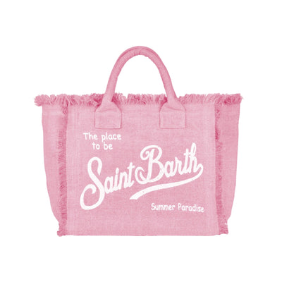 Borsa tote Donna Vanity in lino Rosa