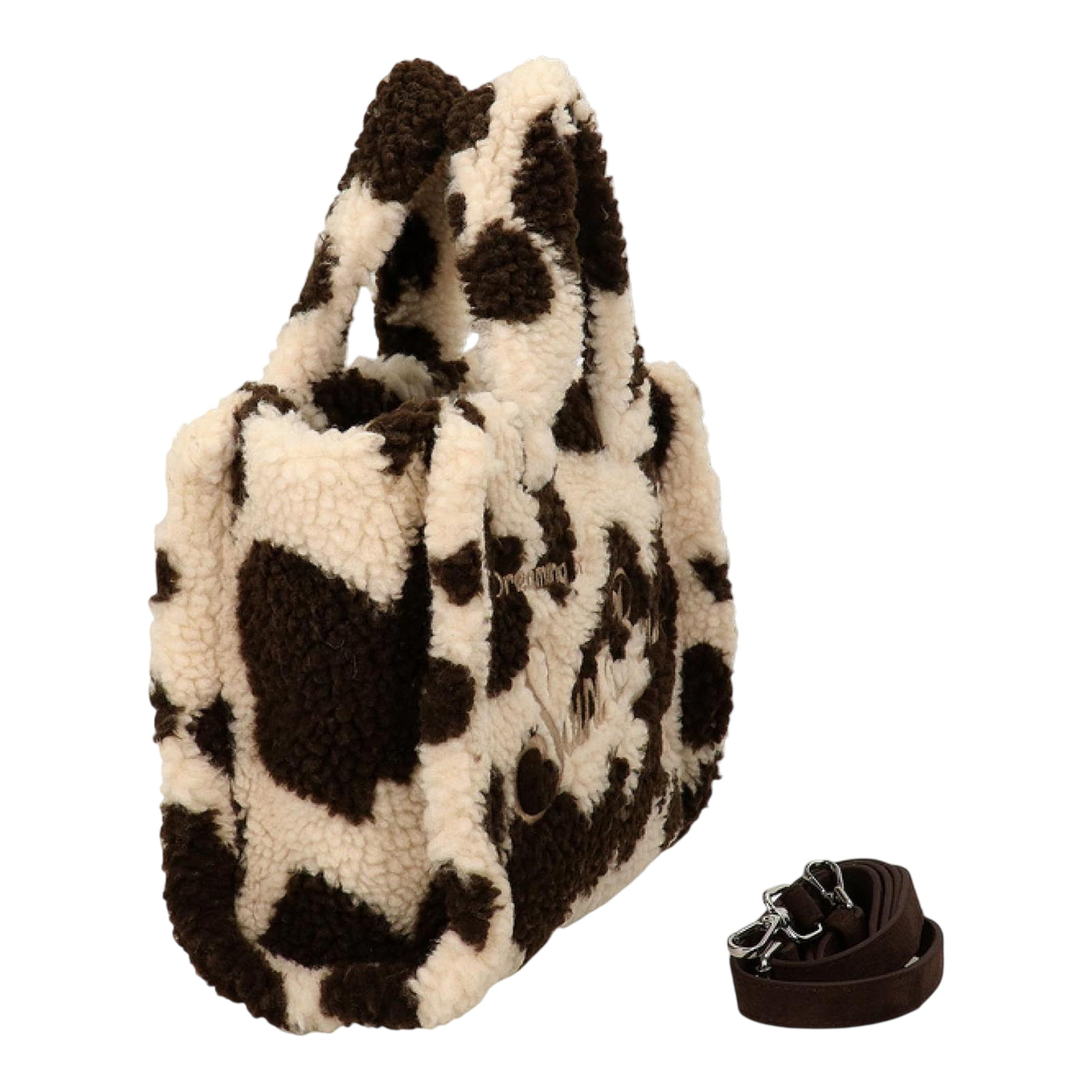 Borsa a mano Vanity mini  in teddy muccato laterale con tracolla