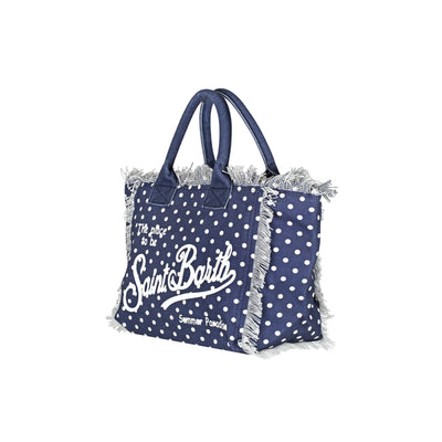 Borsa a mano Donna Vanity stampa a pois navy laterale