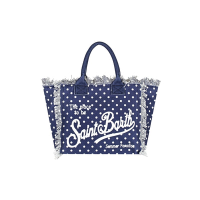 Borsa a mano Donna Vanity stampa a pois navy