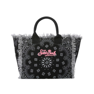 Borsa a mano Vanity stampa bandana Nera retro