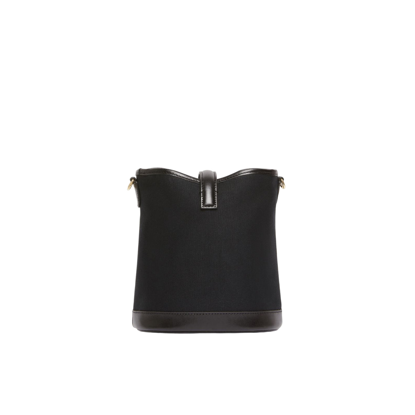 Secchiello piccolo in canvas e pelle nero retro