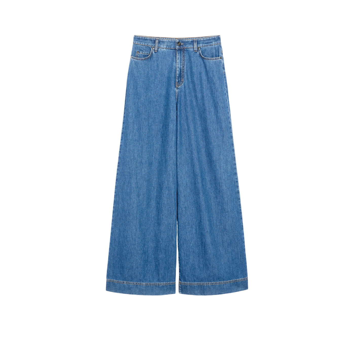 Jeans ampio Donna in denim blu