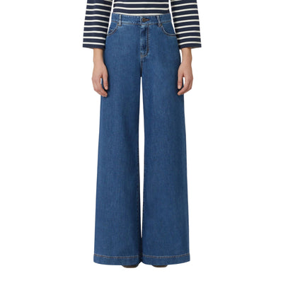 Jeans Donna a gamba larga modella frontale
