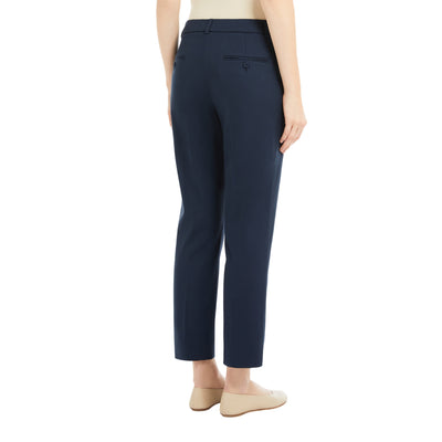 Pantalone Donna a sigaretta in cotone stretch blu modella retro