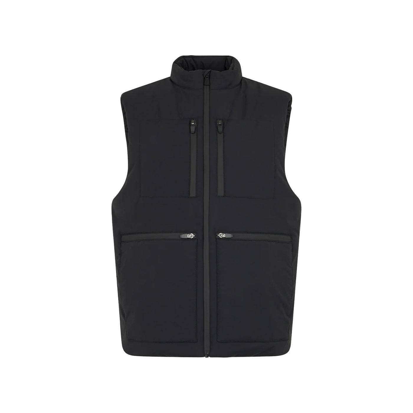 Gilet imbottito con zip impermeabili Nero