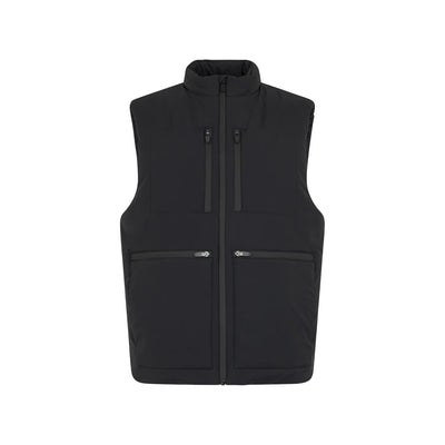 Gilet imbottito con zip impermeabili Nero