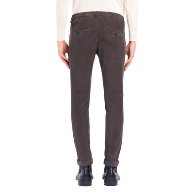 Pantalone Uomo in velluto, Gaubert Marrone, dal fit slim