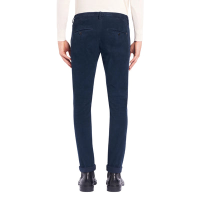 Pantalone Uomo in velluto, Gaubert Blu, a vita bassa