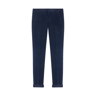 Pantalone Uomo in velluto, Gaubert Blu, a vita bassa