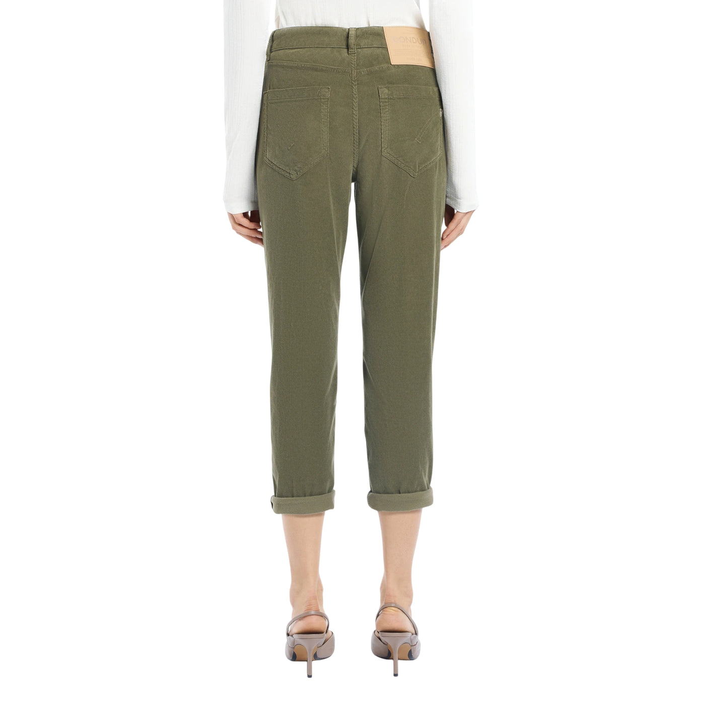 Pantalone Donna, modello Koons, alla caviglia, con bottoni frontali