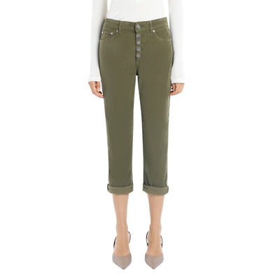 Pantalone Donna, modello Koons, alla caviglia, con bottoni frontali