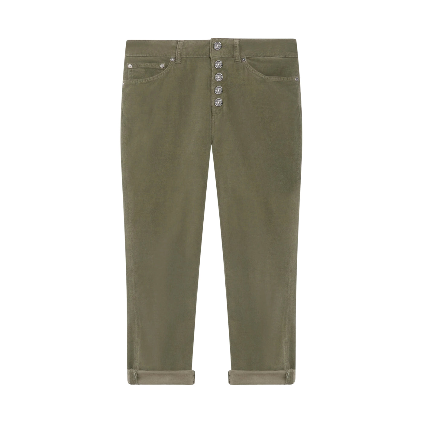 Pantalone Donna, modello Koons, alla caviglia, con bottoni frontali
