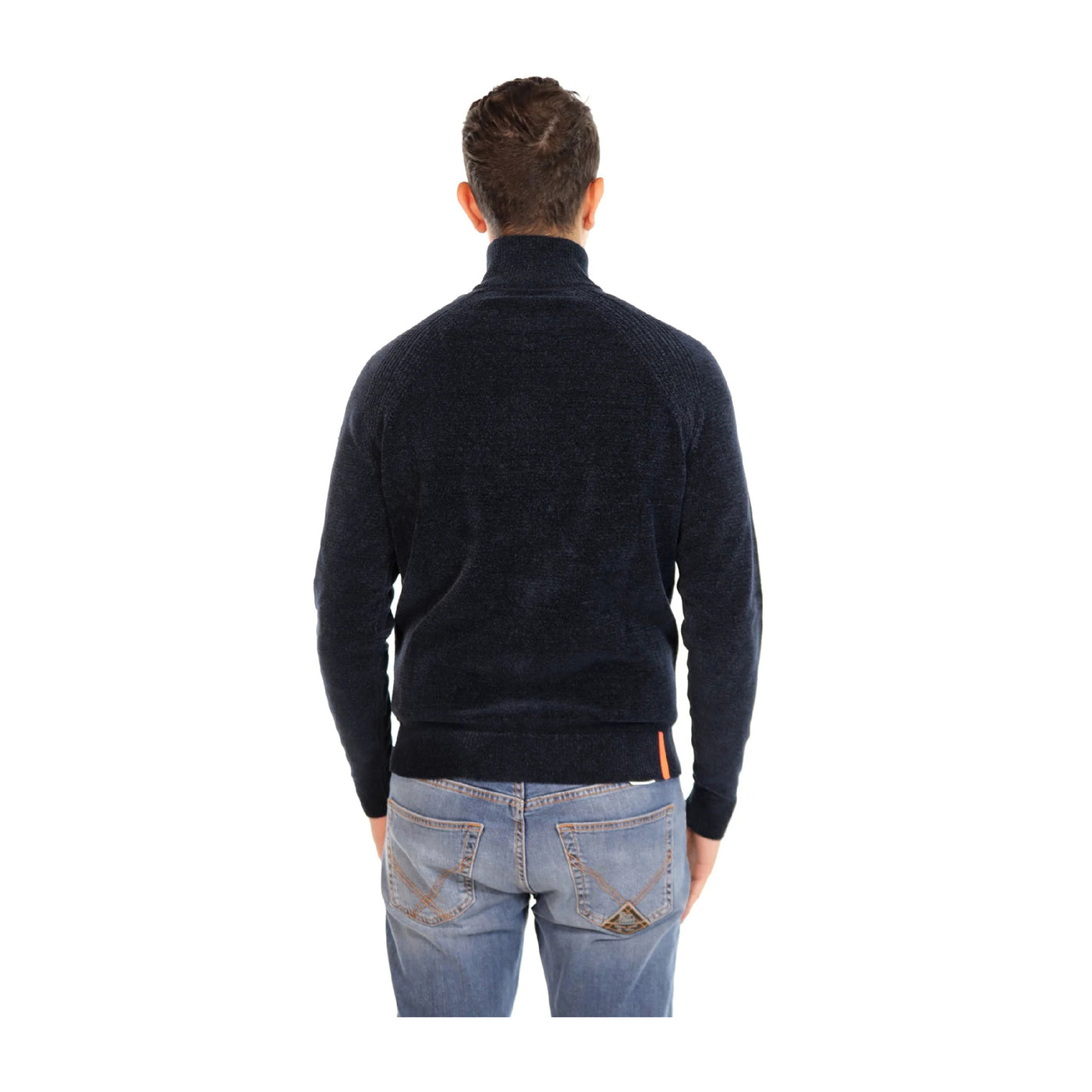 Cardigan Uomo in ciniglia con zip frontale