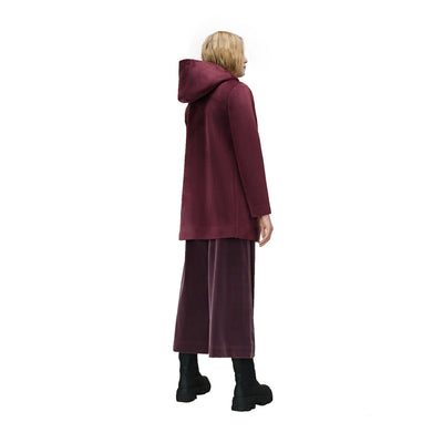 Parka Donna Velvet Bordeaux con bottoni frontali