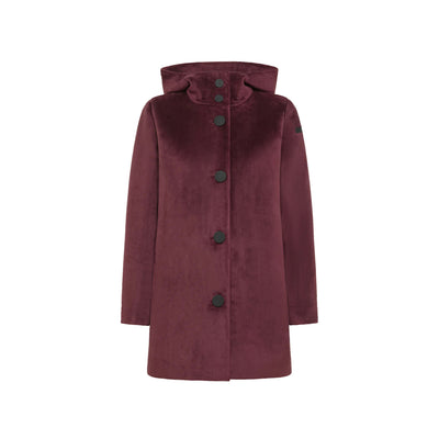 Parka Donna Velvet Bordeaux con bottoni frontali