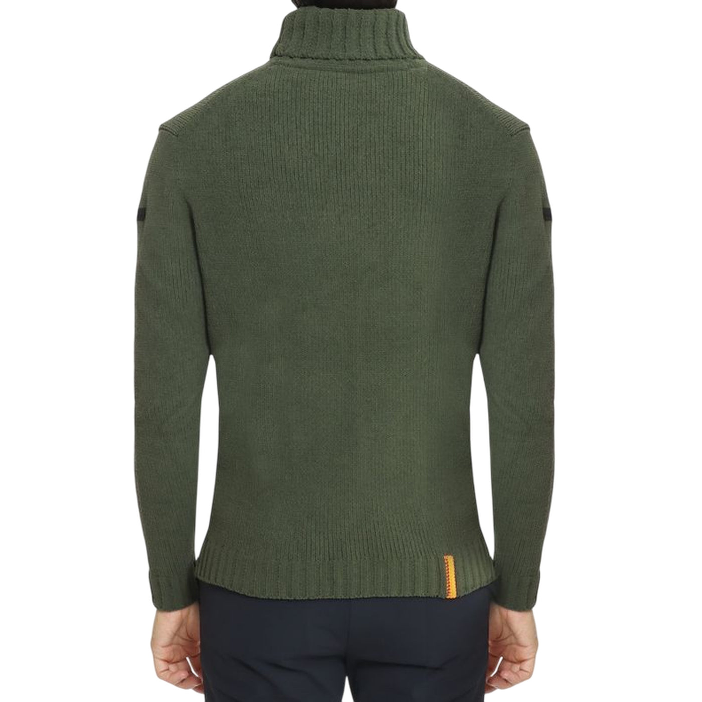 Maglione Uomo con collo a coste inglesi Verde militare modello retro