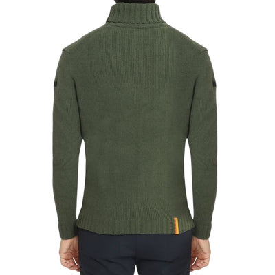 Maglione Uomo con collo a coste inglesi Verde militare modello retro