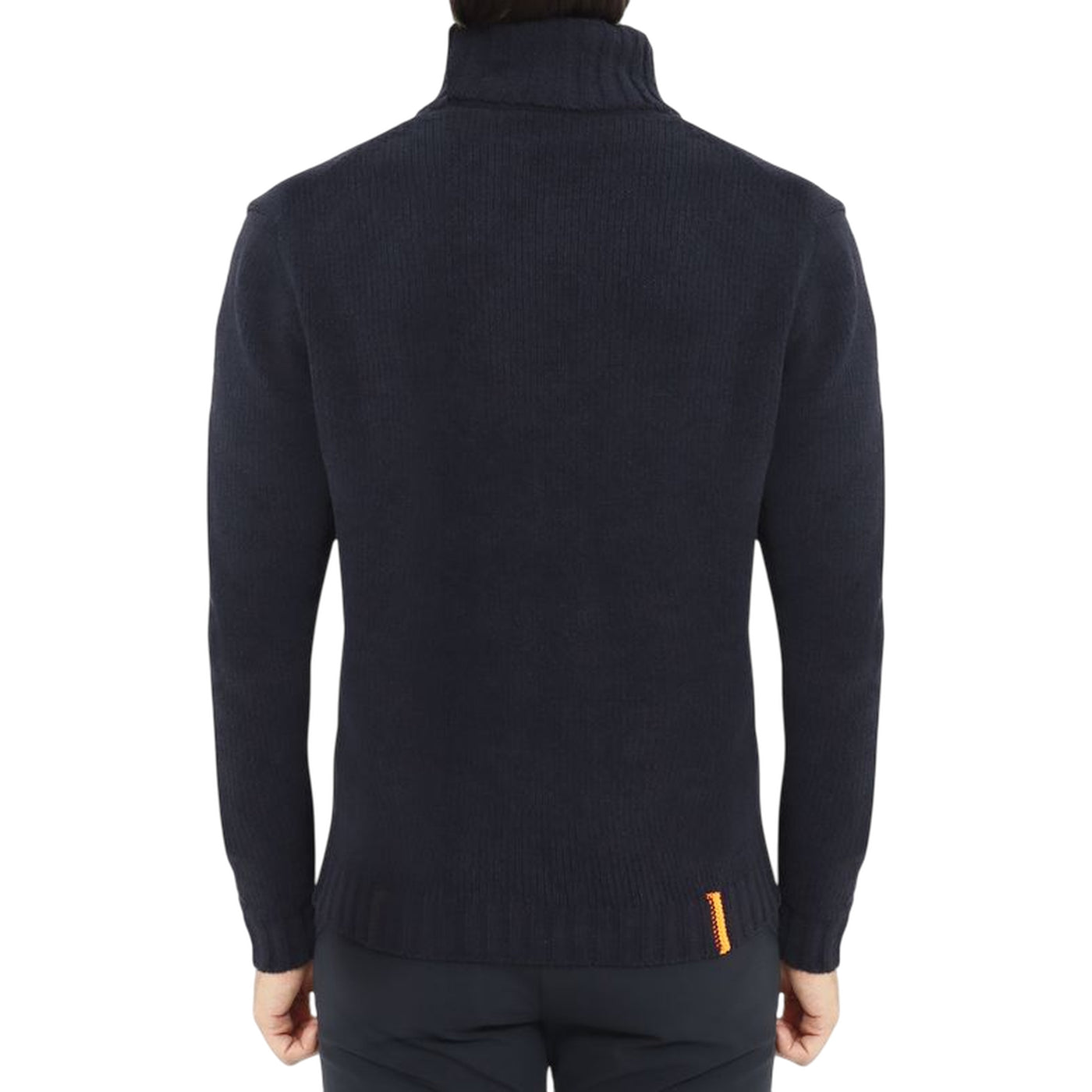 Maglione Uomo con collo a coste inglesi Blu scuro modello retro