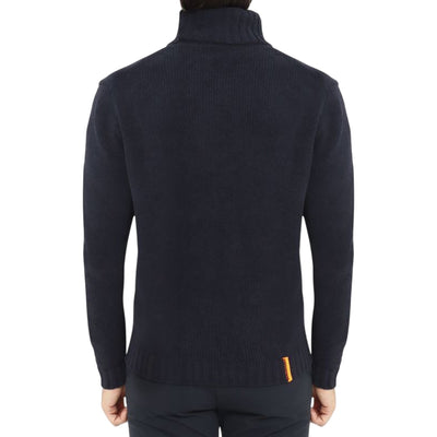 Maglione Uomo con collo a coste inglesi Blu scuro modello retro