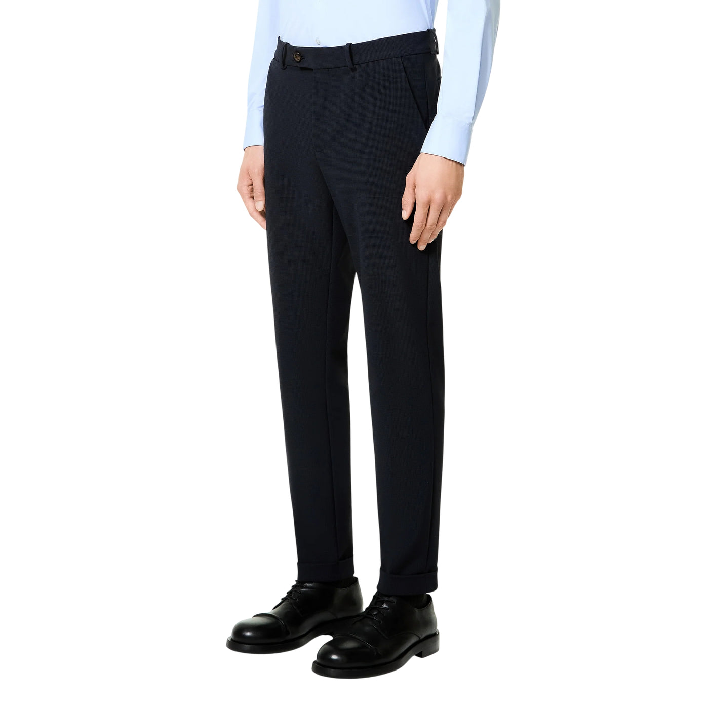 Pantaloni Uomo Chino Surflex Winter Micro Navy su modello frontale